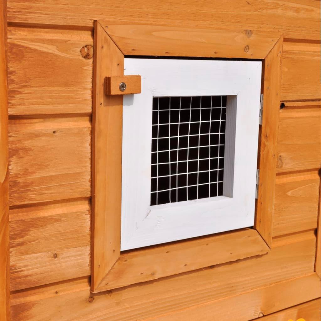 Clapier cage large d'extérieur 142 x 50 x 101 cm bois marron 02_0000602 - Helloshop26