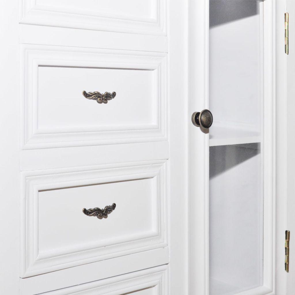 Buffet bahut armoire console meuble de rangement avec 5 tiroirs et 2 étagères blanc 4402197 - Helloshop26
