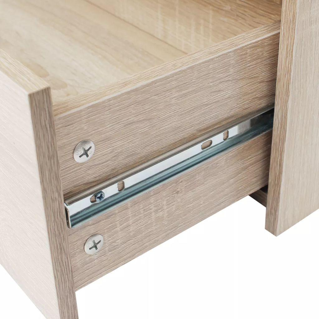 Buffet bahut armoire console meuble de rangement avec 4 tiroirs 71 cm couleur de chêne marron 4402121 - Helloshop26