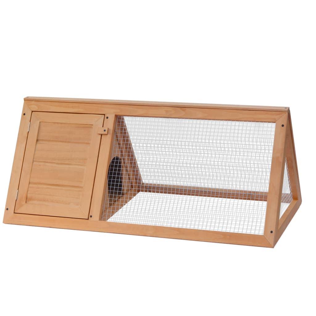 Cage clapier pour animaux 98 x 50 x 41 cm bois marron 02_0000576 - Helloshop26