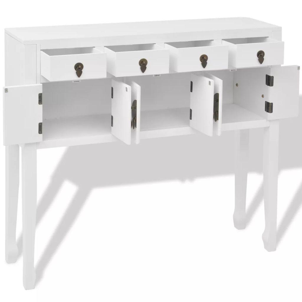 Buffet bahut armoire console meuble de rangement en style chinois en bois massif blanc 4402004 - Helloshop26