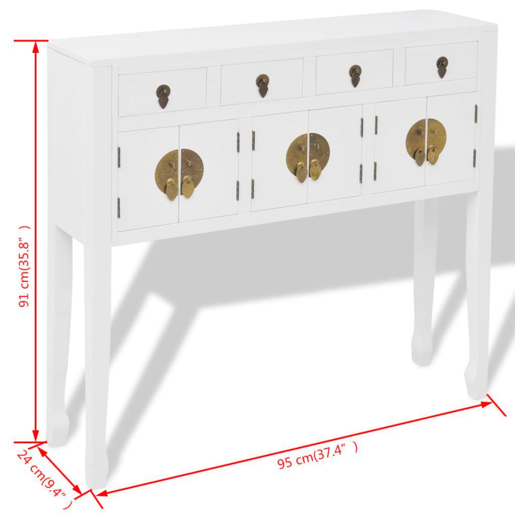 Buffet bahut armoire console meuble de rangement en style chinois en bois massif blanc 4402004 - Helloshop26
