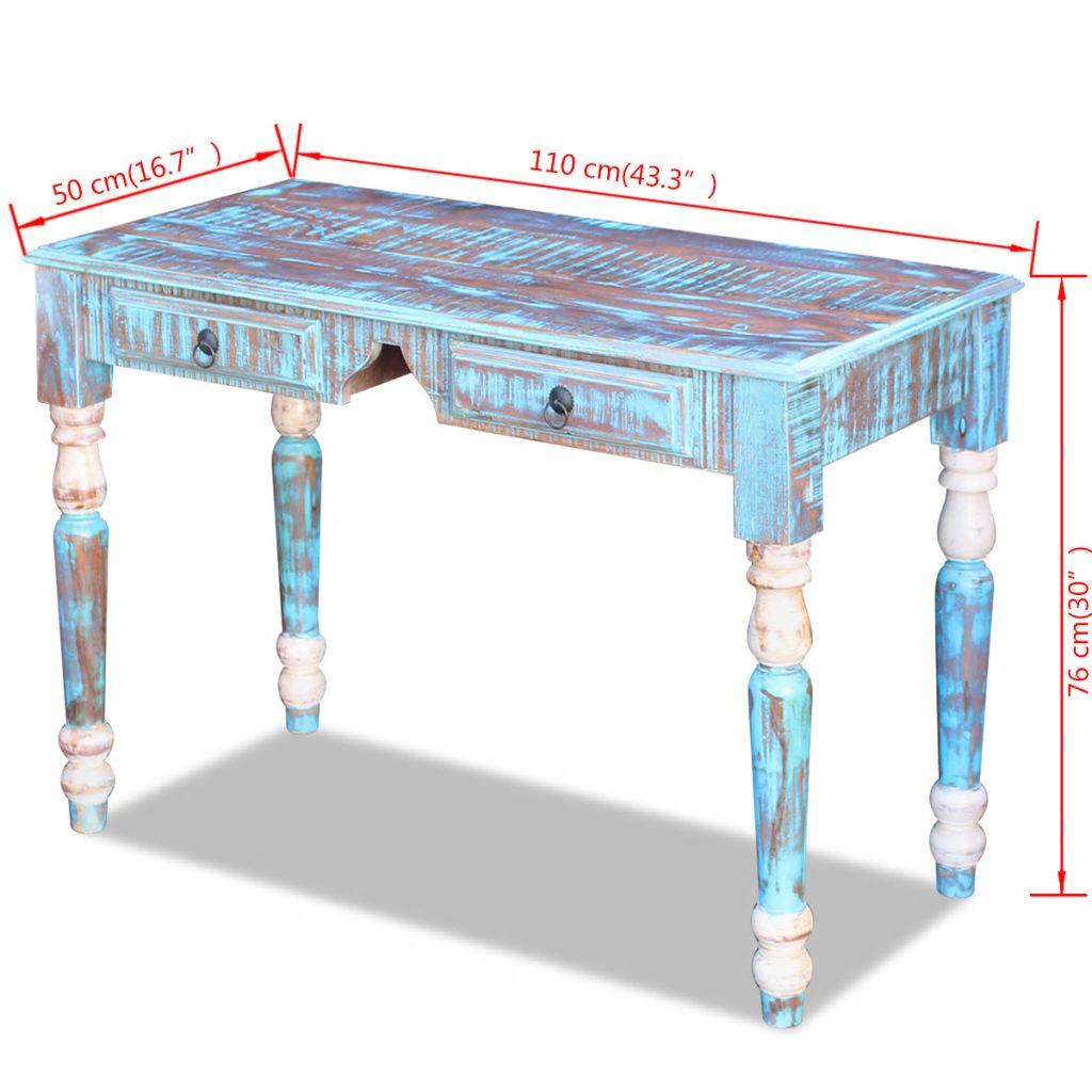 Bureau table meuble travail informatique bois de récupération massif 0502143 - Helloshop26