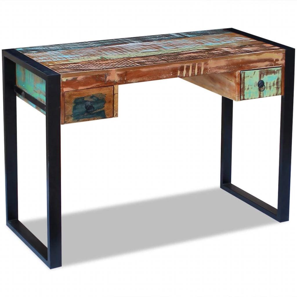 Bureau table meuble travail informatique bois de récupération massif 0502082 - Helloshop26