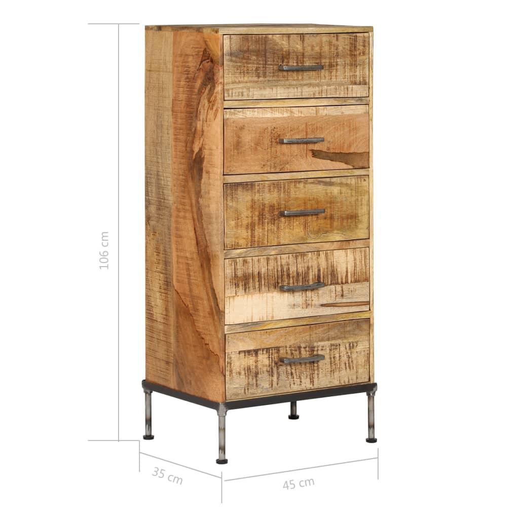 Buffet bahut armoire console meuble de rangement coffre à tiroirs 106 cm bois de manguier massif 4402089 - Helloshop26