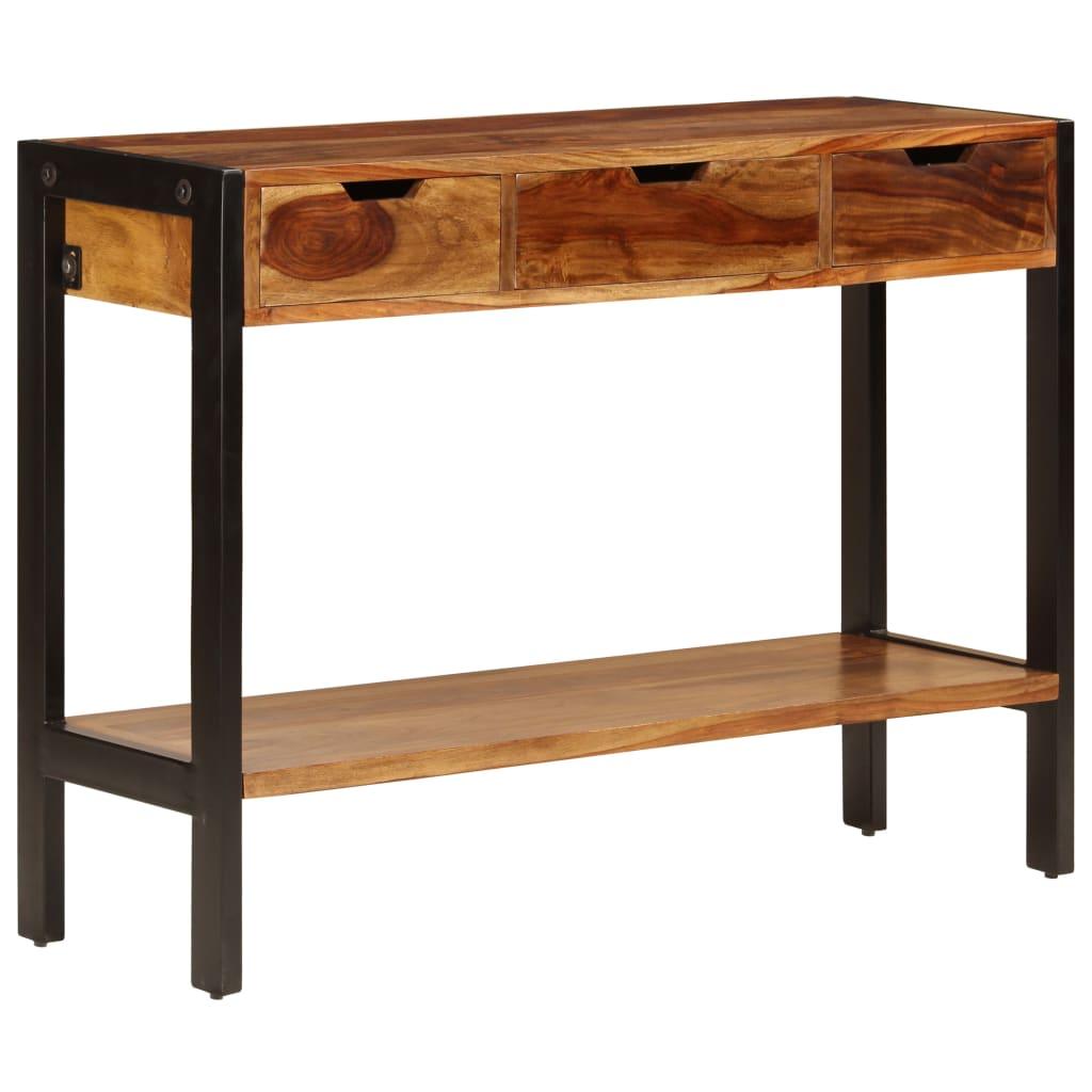 Buffet bahut armoire console meuble de rangement avec 3 tiroirs 110 cm bois massif de sesham 4402228 - Helloshop26