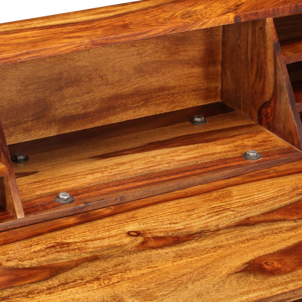 Bureau table meuble travail informatique 110 cm bois solide et acier 0502093 - Helloshop26