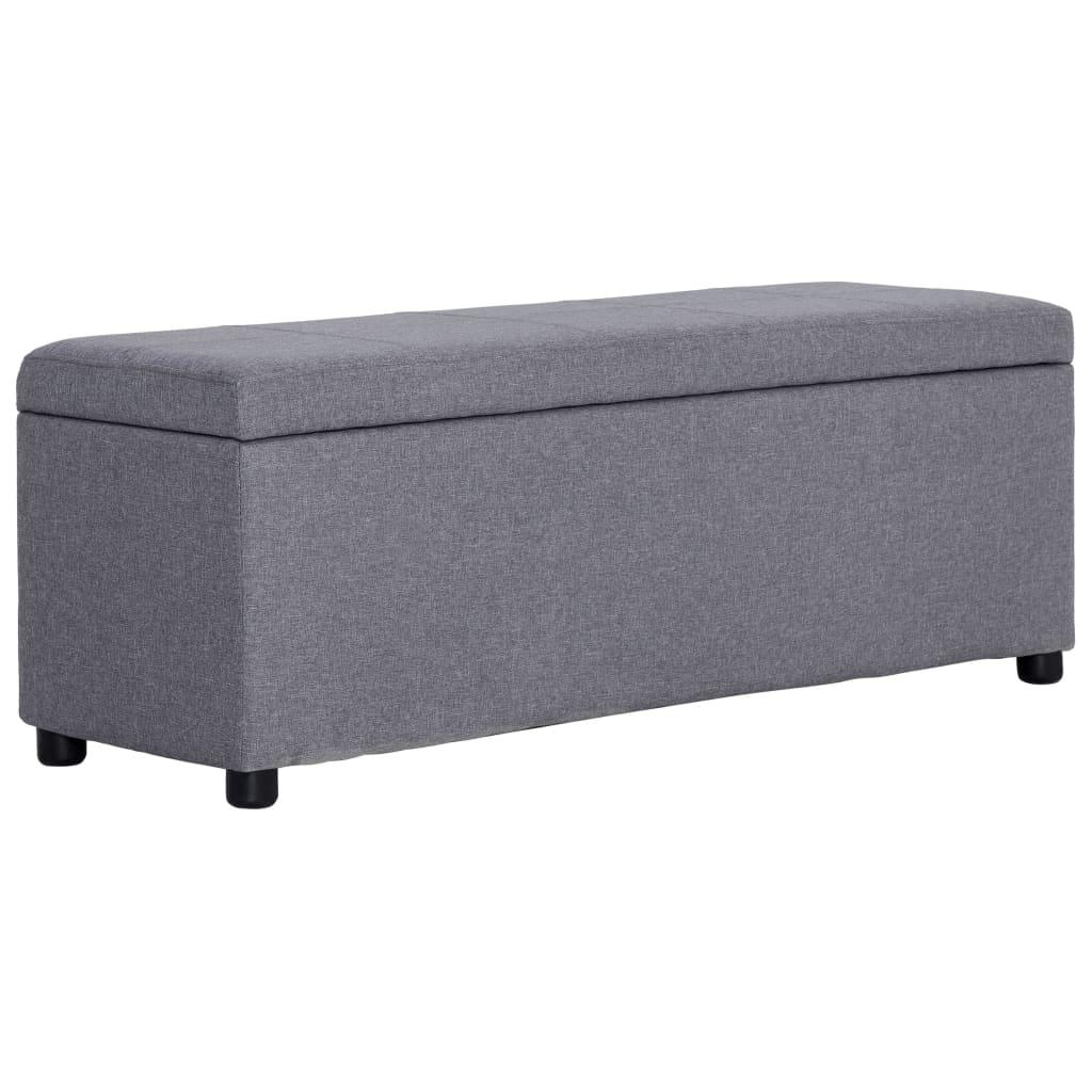 Banquette pouf tabouret meuble banc avec compartiment de rangement 116 cm gris clair polyester 3002051 - Helloshop26