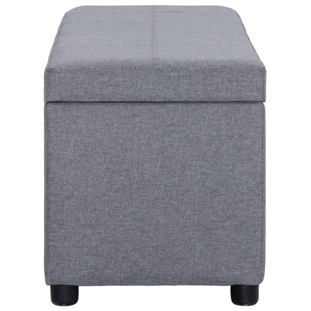 Banquette pouf tabouret meuble banc avec compartiment de rangement 116 cm gris clair polyester 3002051 - Helloshop26
