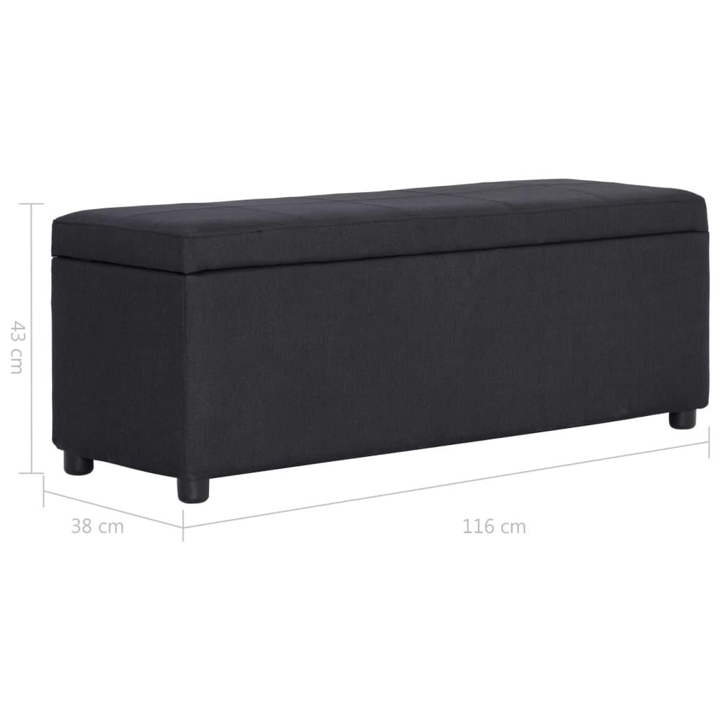 Banquette pouf tabouret meuble banc avec compartiment de rangement 116 cm noir polyester 3002068 - Helloshop26