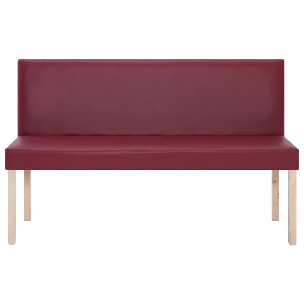 Banquette pouf tabouret meuble banc 139 cm rouge bordeaux similicuir 3002083 - Helloshop26