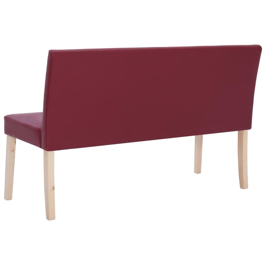 Banquette pouf tabouret meuble banc 139 cm rouge bordeaux similicuir 3002083 - Helloshop26