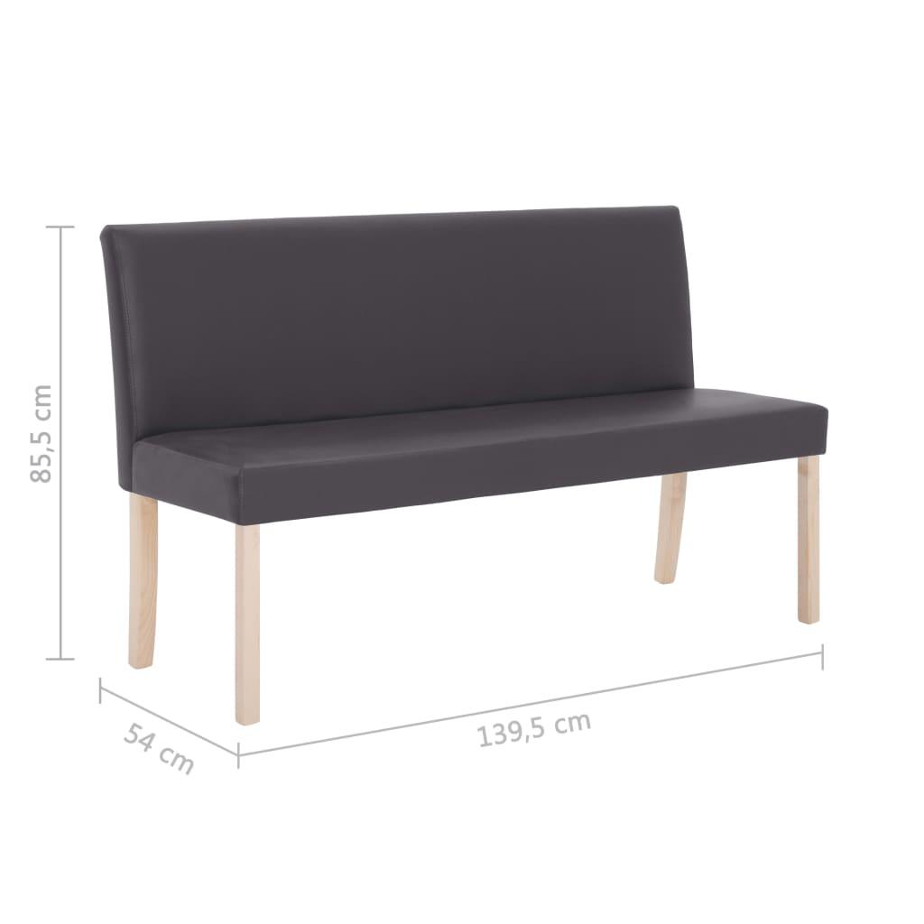 Banquette pouf tabouret meuble banc 139 5 cm gris similicuir 3002148 - Helloshop26