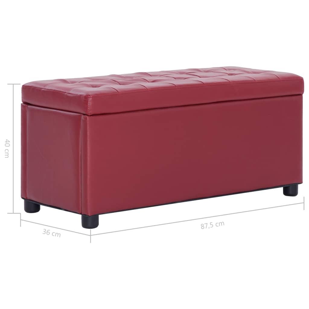 Banquette pouf tabouret meuble pouf de rangement 87 cm rouge bordeaux similicuir 3002087 - Helloshop26