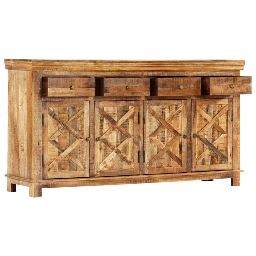 Buffet bahut armoire console meuble de rangement avec 4 tiroirs 160 cm bois massif de manguier 4402155 - Helloshop26