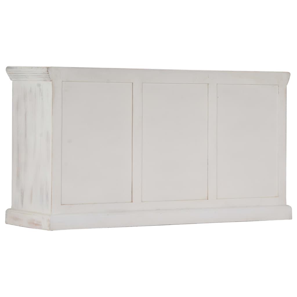Buffet bahut armoire console meuble de rangement blanc 140  cm bois de manguier massif 4402196 - Helloshop26