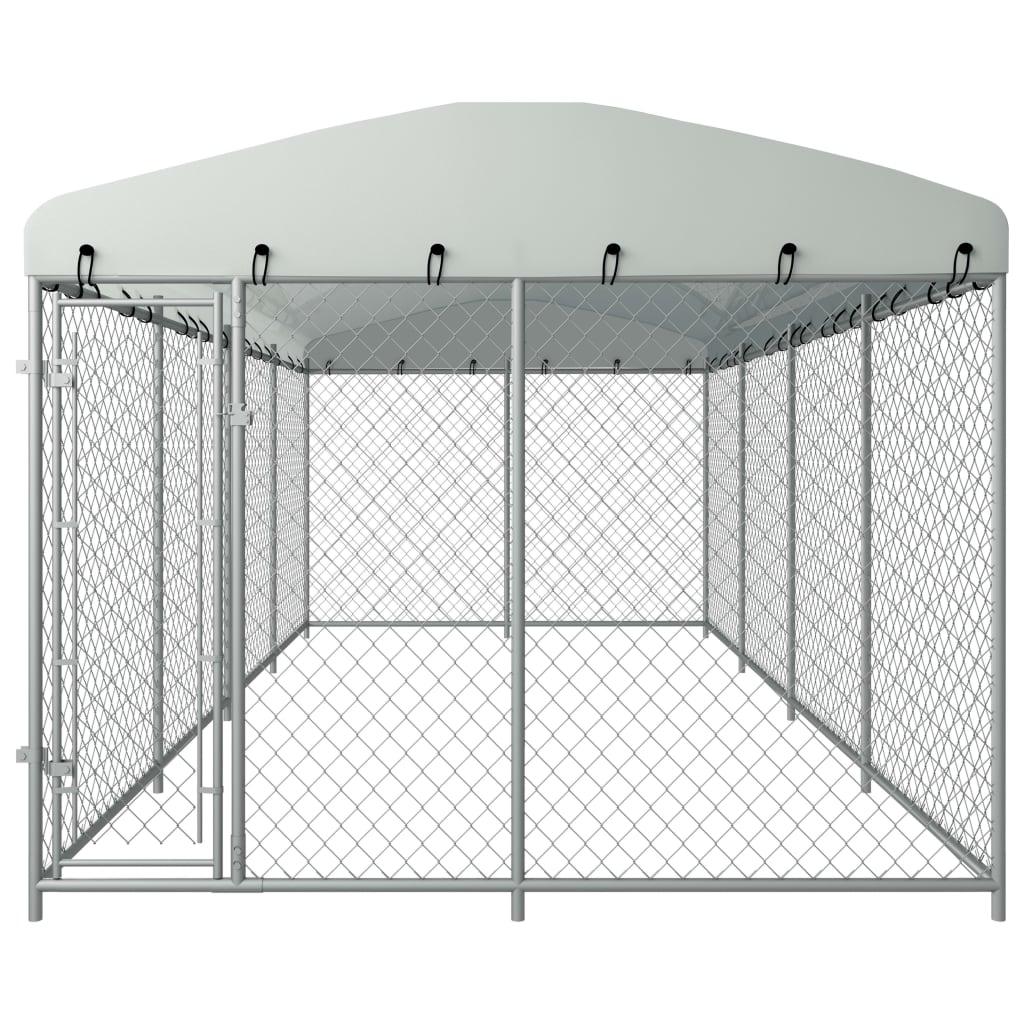 Chenil extérieur cage enclos parc animaux chien extérieur avec toit pour chiens 8 x 4 x 2 m 02_0000458 - Helloshop26