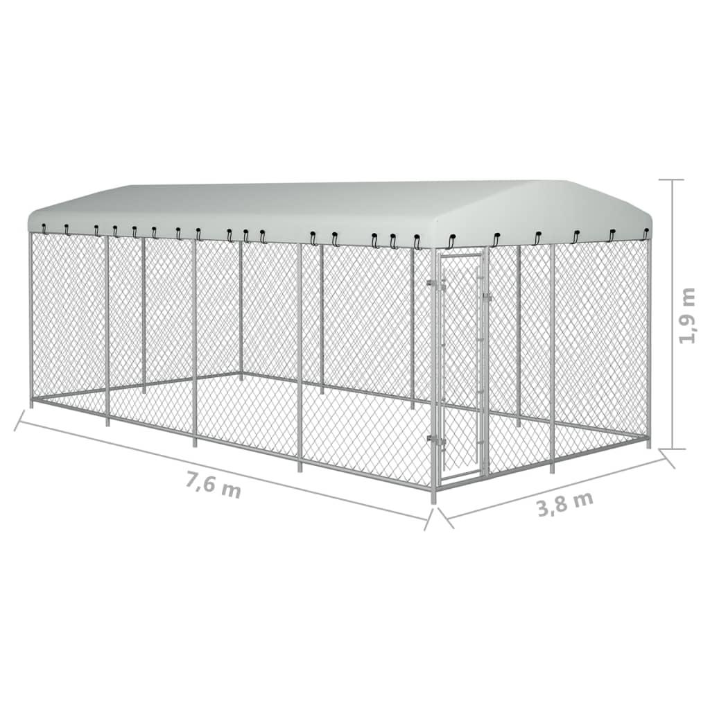 Chenil extérieur cage enclos parc animaux chien extérieur avec toit pour chiens 8 x 4 x 2 m 02_0000458 - Helloshop26