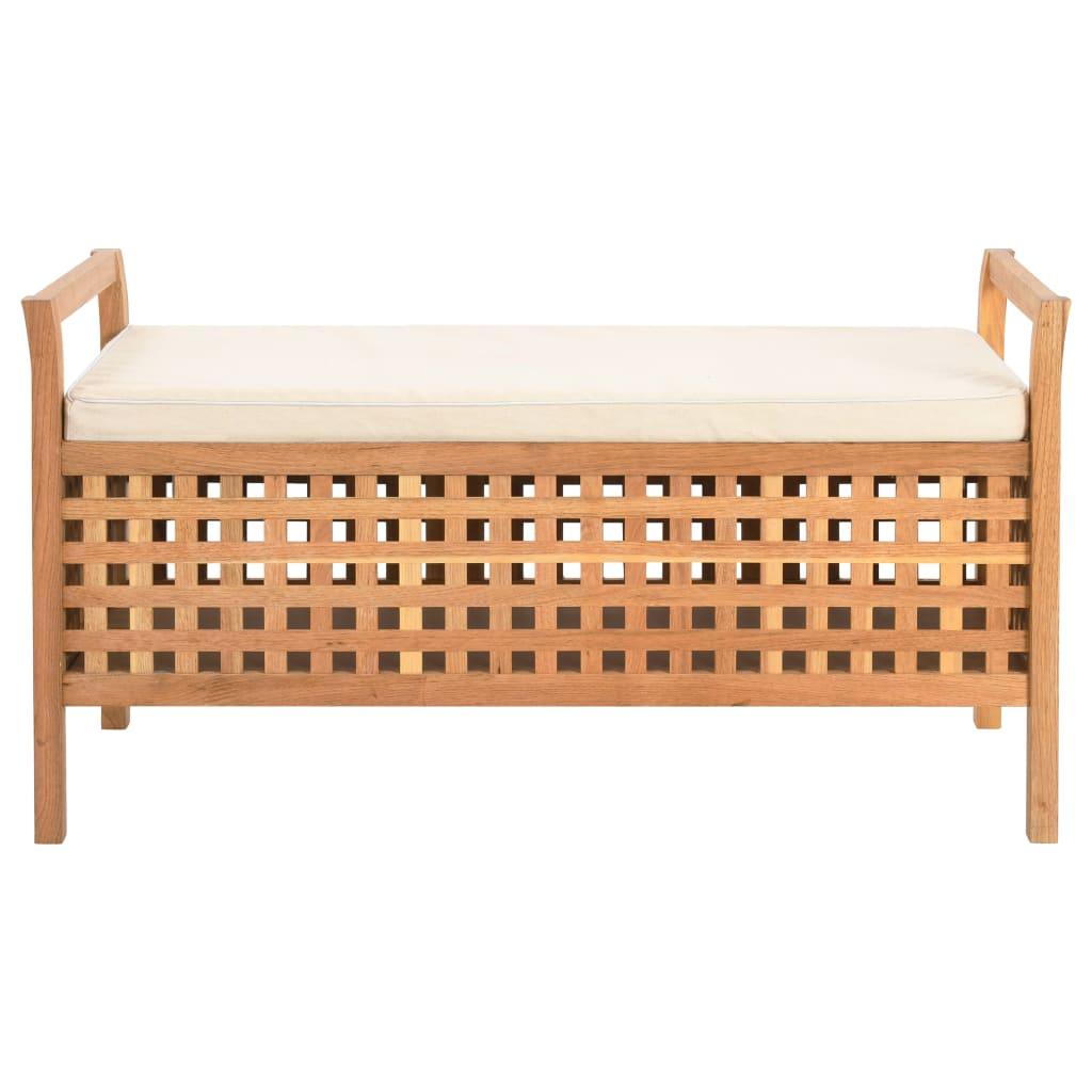 Banquette pouf tabouret meuble banc de rangement 93x49x49 cm bois de noyer massif 3002190 - Helloshop26