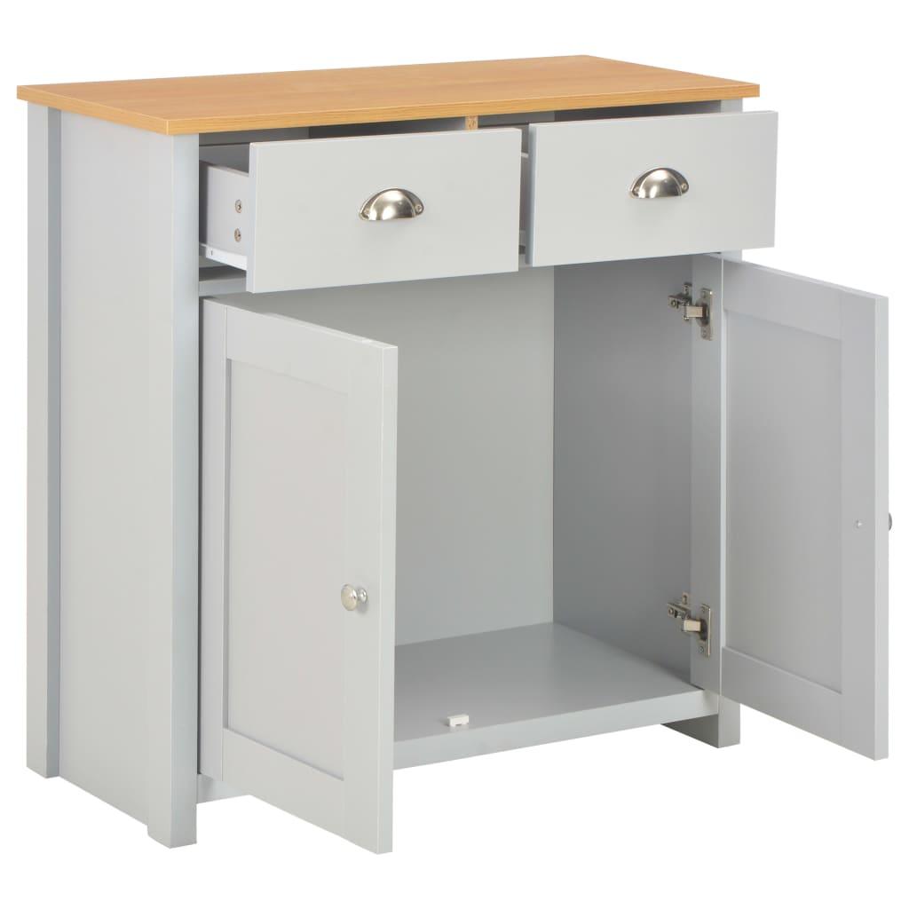 Buffet bahut armoire console meuble de rangement gris 79 cm 4402263 - Helloshop26