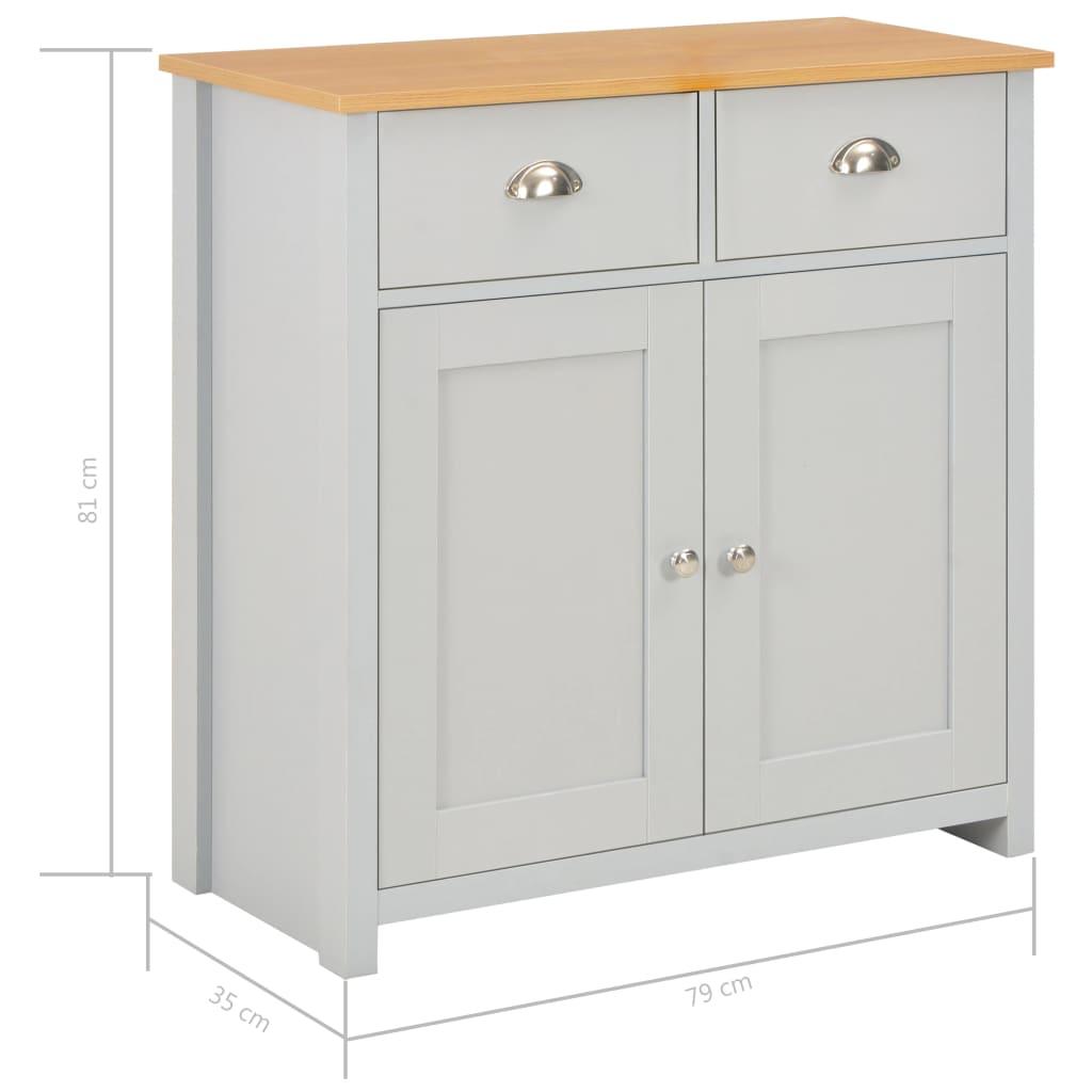 Buffet bahut armoire console meuble de rangement gris 79 cm 4402263 - Helloshop26