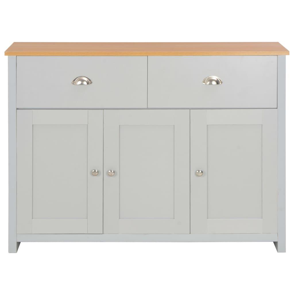 Buffet bahut armoire console meuble de rangement gris 112 cm 4402264 - Helloshop26