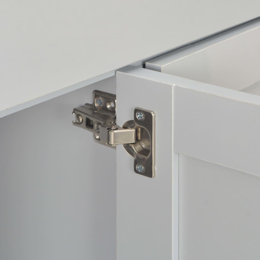 Buffet bahut armoire console meuble de rangement gris 112 cm 4402264 - Helloshop26