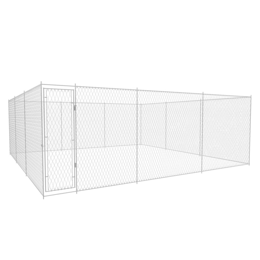 Chenil extérieur cage enclos parc animaux chien extérieur pour chiens acier galvanisé 570 x 570 x 185 cm 02_0000474 - Helloshop26