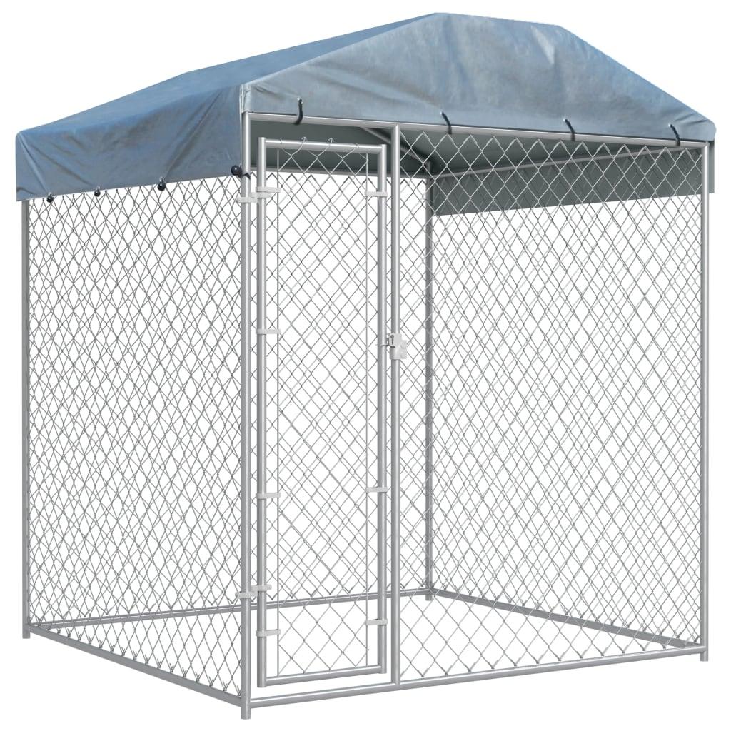 Chenil extérieur cage enclos parc animaux chien d'extérieur avec toit pour chiens 225 cm 02_0000324 - Helloshop26