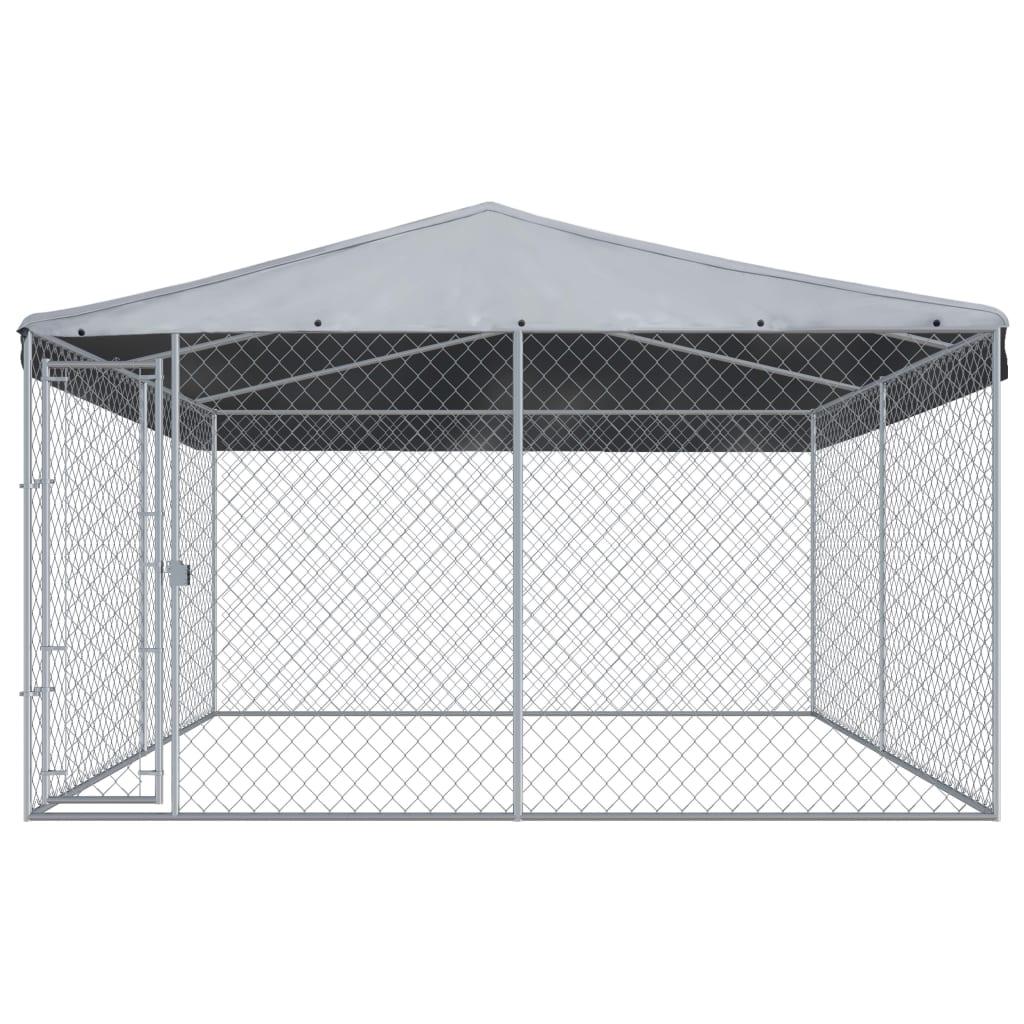 Chenil extérieur cage enclos parc animaux chien extérieur avec toit pour chiens 382 x 382 x 225 cm 02_0000454 - Helloshop26