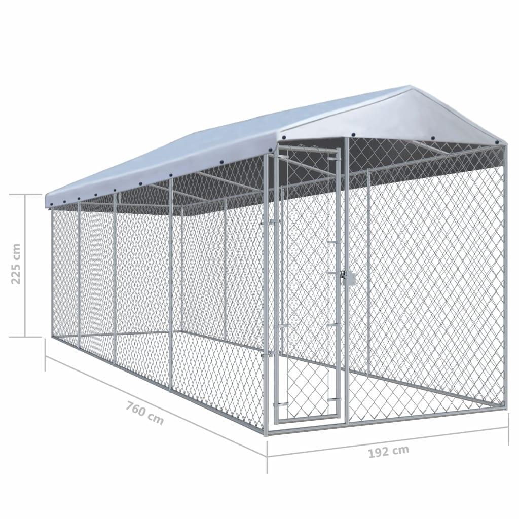 Chenil extérieur cage enclos parc animaux chien extérieur avec toit pour chiens 760 x 190 x 225 cm 02_0000456 - Helloshop26