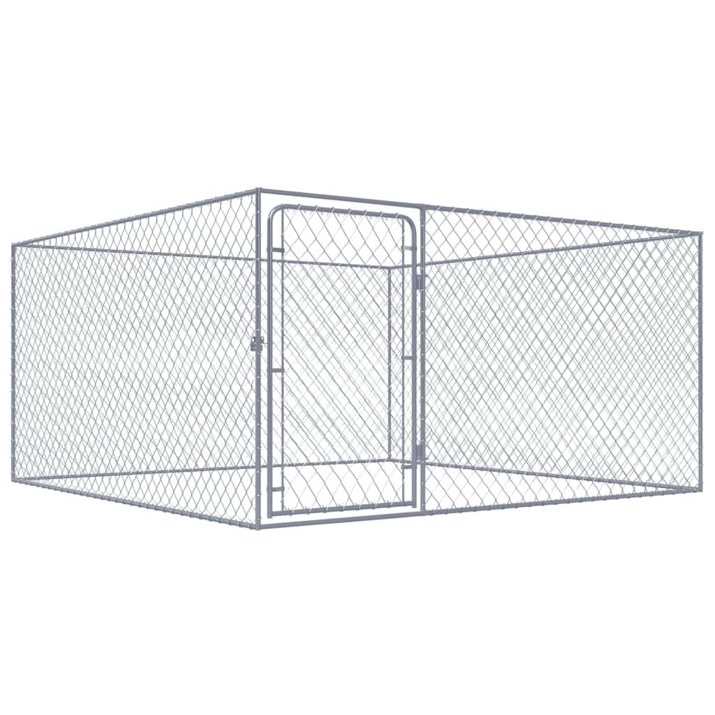 Chenil extérieur cage enclos parc animaux chien extérieur pour chiens acier galvanisé 2 x 2 x 1 m 02_0000471 - Helloshop26