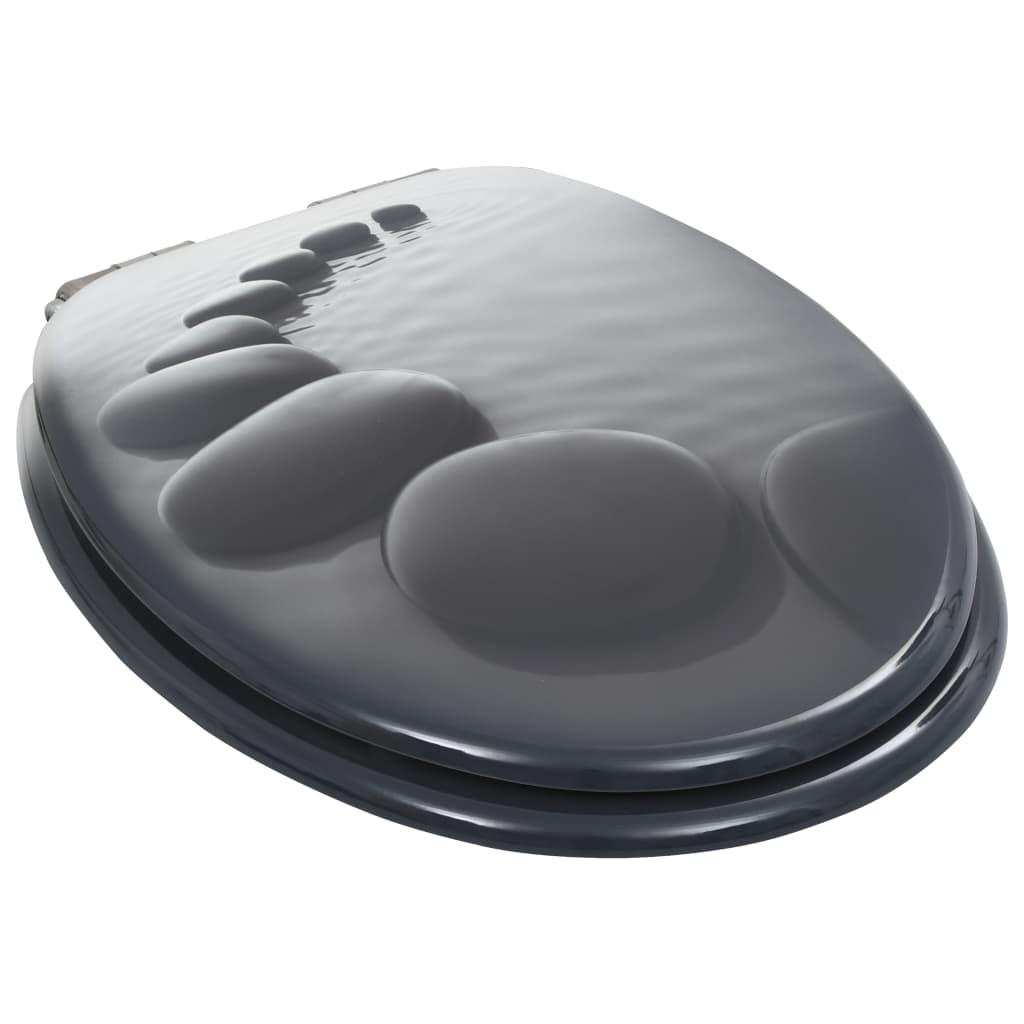 2 pcs Sièges WC MDF et couvercle à fermeture en douceur Pierres 02_0002964 - Helloshop26