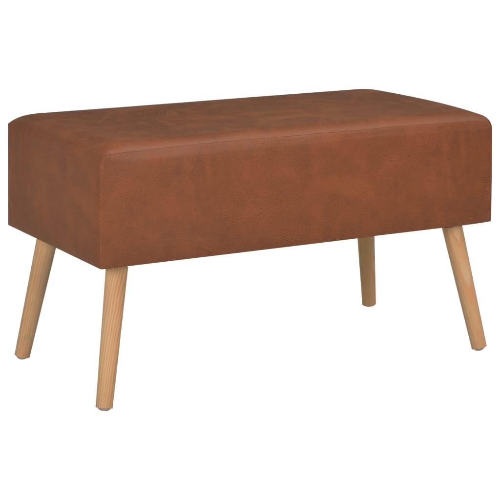 Banquette pouf tabouret meuble banc avec tiroirs 80 cm marron similicuir 3002131 - Helloshop26