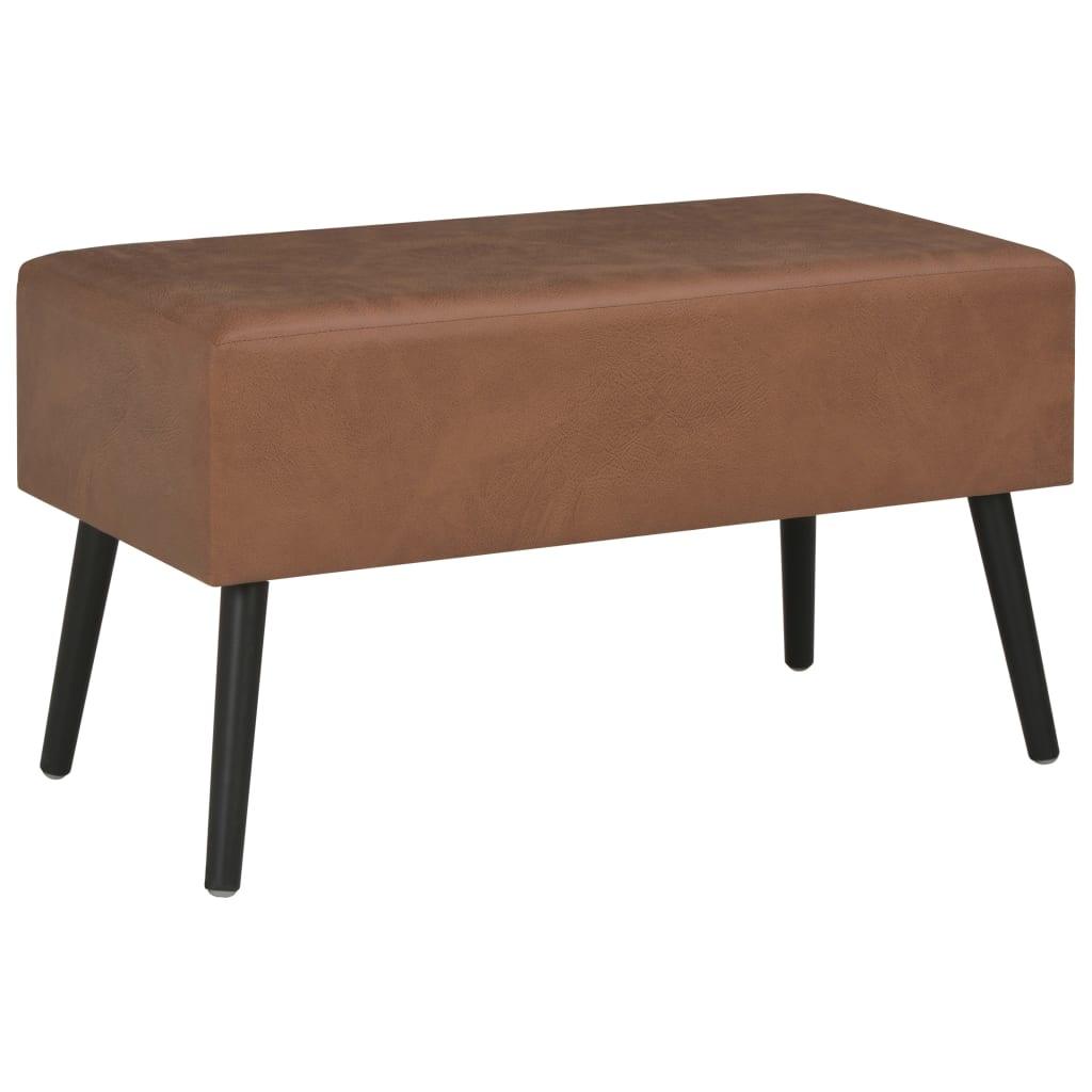 Banquette pouf tabouret meuble banc avec tiroirs 80 cm marron foncé similicuir 3002159 - Helloshop26