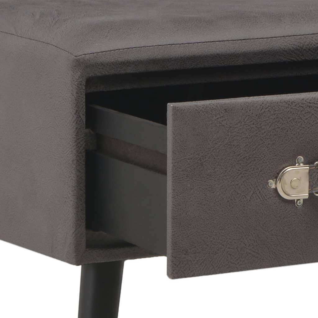 Banquette pouf tabouret meuble banc avec tiroirs 80 cm gris similicuir 3002125 - Helloshop26