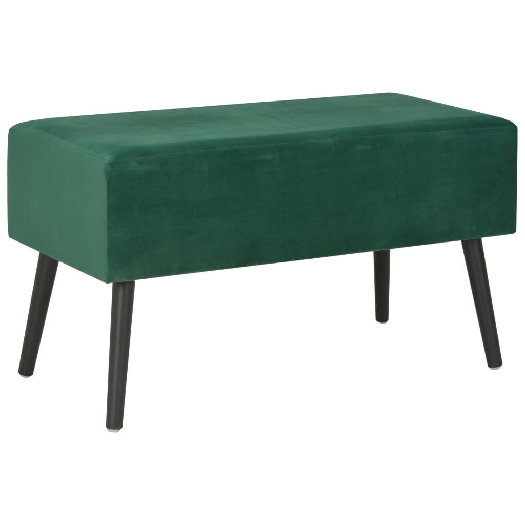 Banquette pouf tabouret meuble banc avec tiroirs 80 cm vert velours 3002142 - Helloshop26