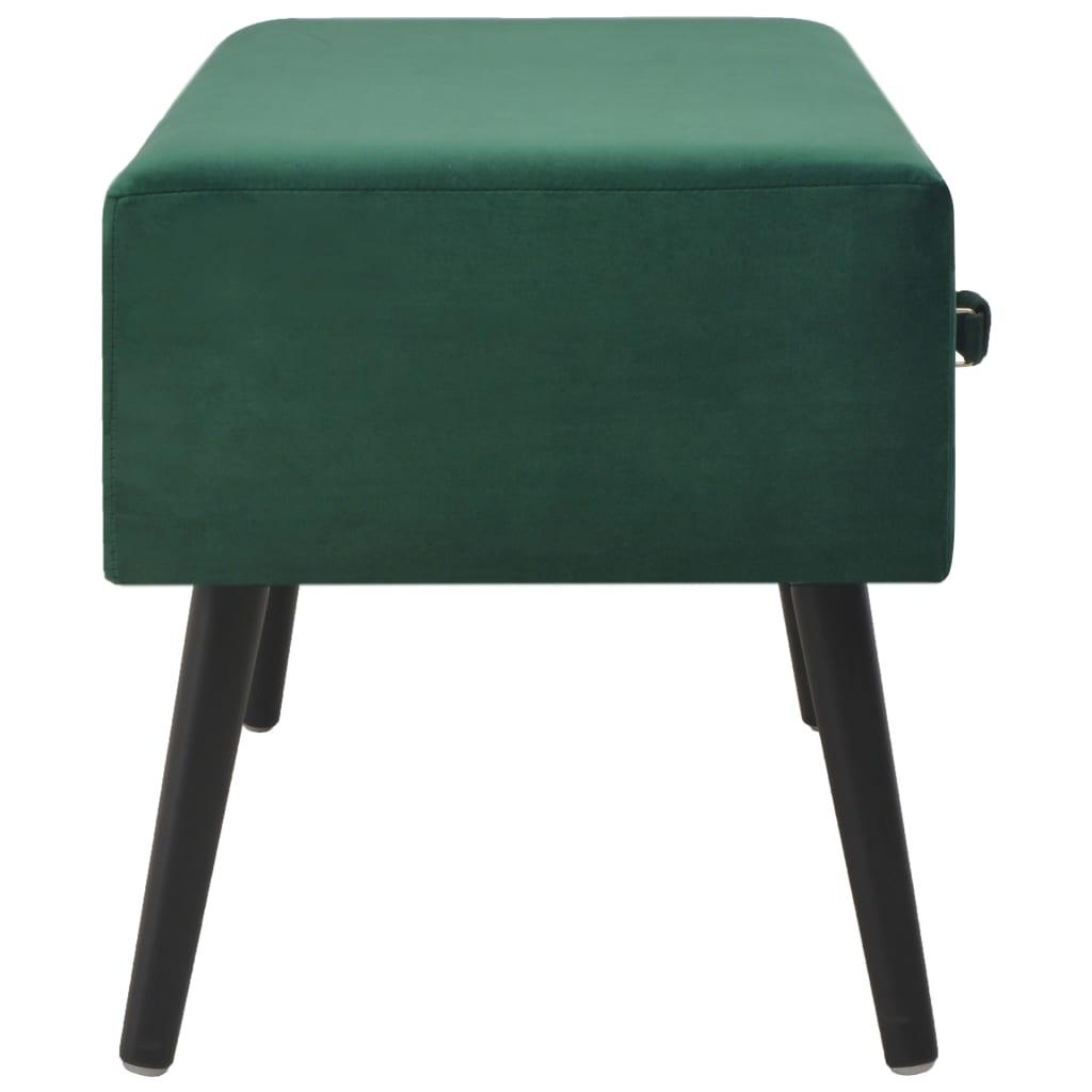 Banquette pouf tabouret meuble banc avec tiroirs 80 cm vert velours 3002142 - Helloshop26
