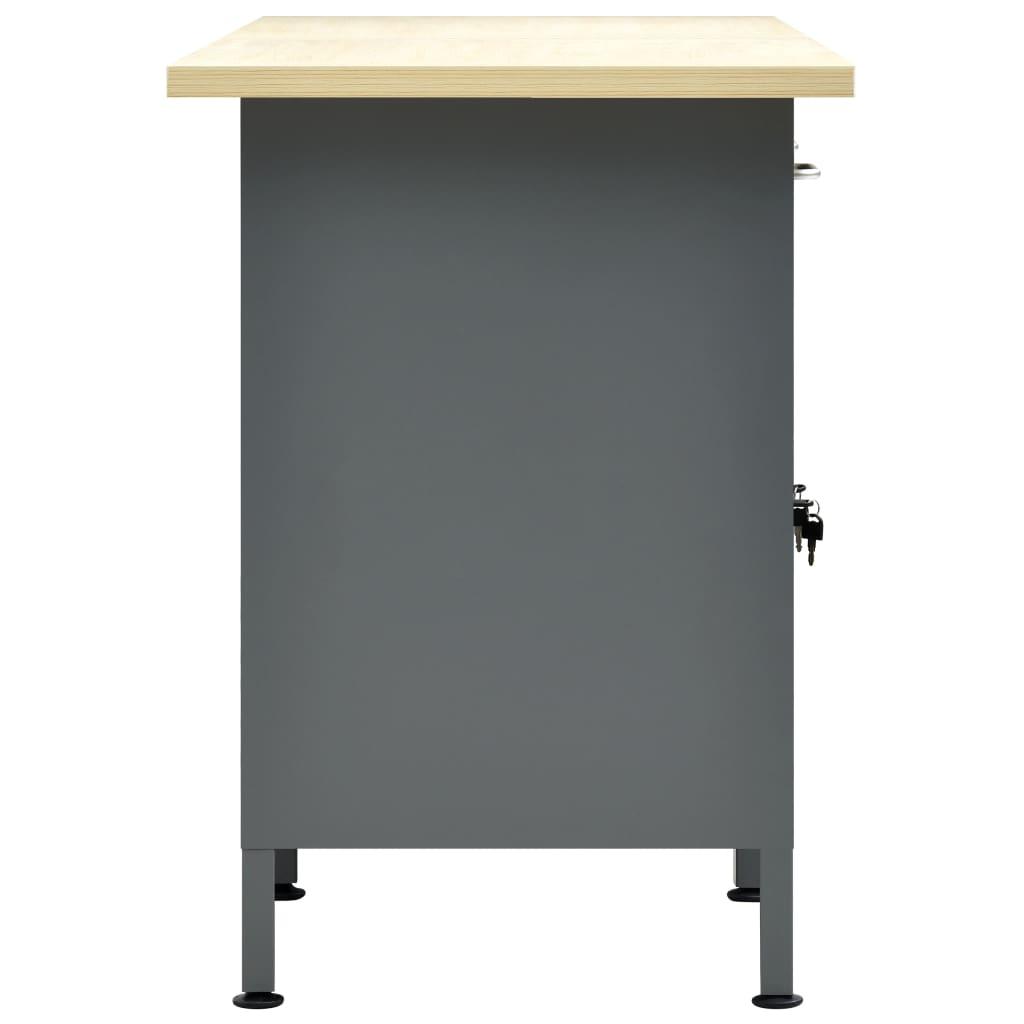 Etabli table de travail bricolage établi d'atelier plan de travail bureau maison intérieur durable rubuste 160 cm acier noir 02_0003680 - Helloshop26