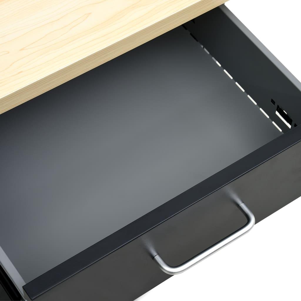 Etabli table de travail bricolage établi d'atelier plan de travail bureau maison intérieur durable rubuste 160 cm acier noir 02_0003680 - Helloshop26
