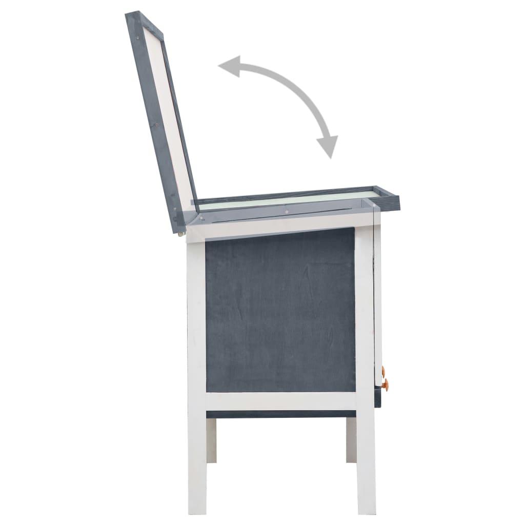 Clapier cage d'extérieur 1 niveau 90 x 45 x 65 cm bois gris 02_0000583 - Helloshop26