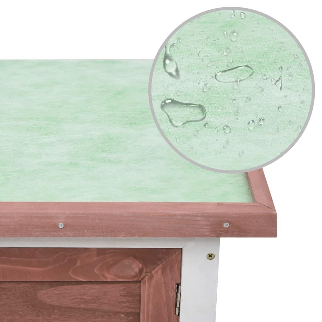 Clapier d'extérieur 1 niveau 90 x 45 x 65 cm marron bois 02_0000584 - Helloshop26