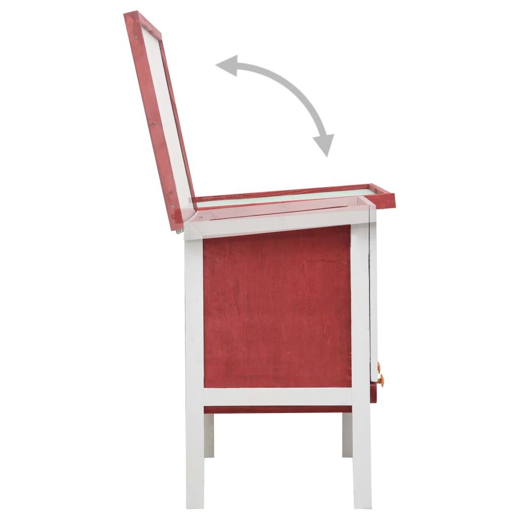 Clapier d'extérieur 1 niveau 90 x 45 x 65 cm rouge bois 02_0000585 - Helloshop26