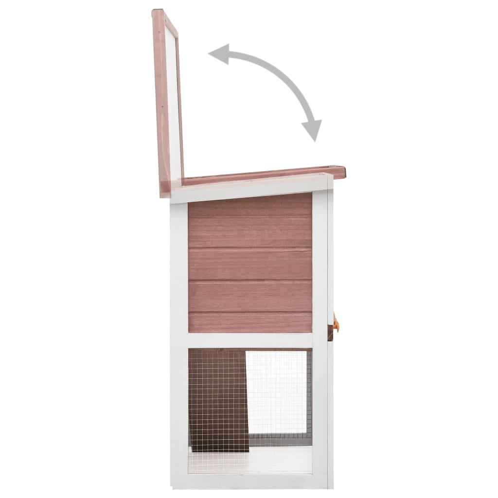 Clapier d'extérieur 90 x 45 x 80 cm 1 porte marron bois 02_0000587 - Helloshop26
