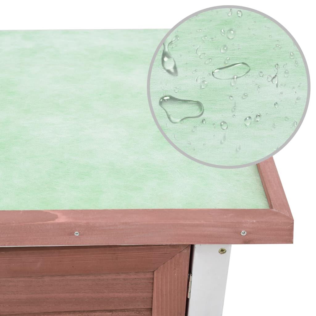 Clapier d'extérieur 90 x 45 x 80 cm 1 porte marron bois 02_0000587 - Helloshop26