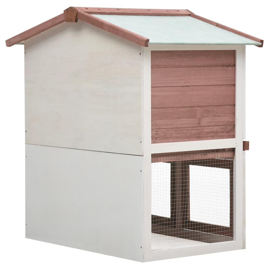 Clapier cage d'extérieur 3 portes 94 x 60 x 98 cm bois marron 02_0000590 - Helloshop26