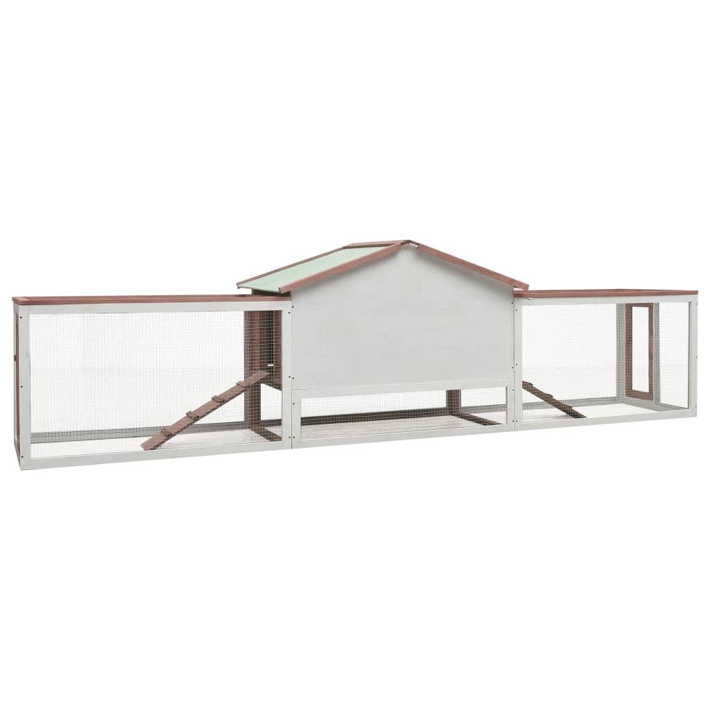 Clapier cage moka 303 x 60 x 86 cm pin massif et sapin 02_0000611 - Helloshop26