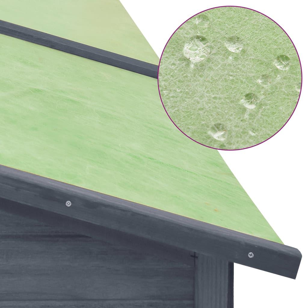 Clapier cage d'extérieur 250 x 192 x 105 cm avec piste gris et blanc bois de sapin 02_0000595 - Helloshop26