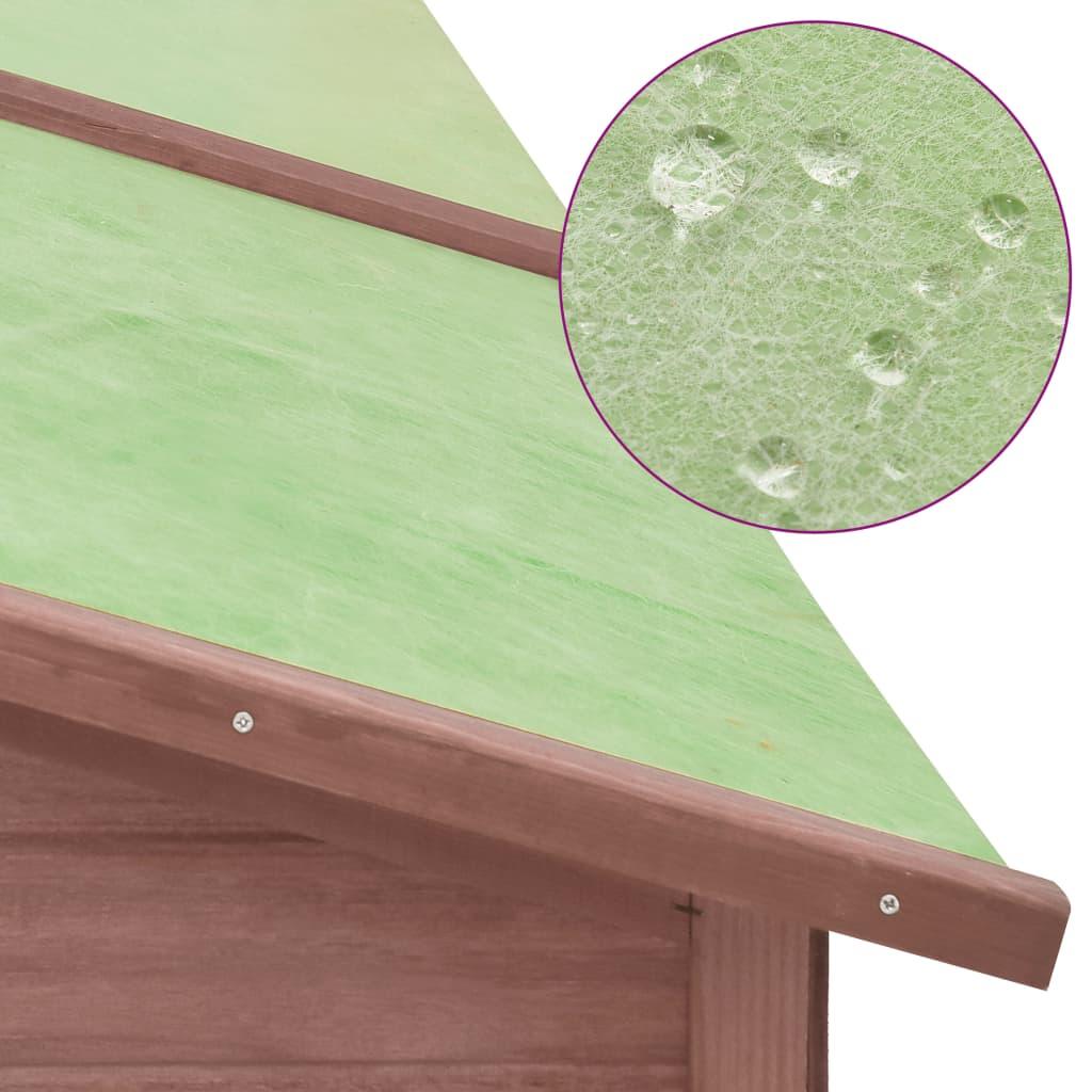 Clapier d'extérieur avec piste 250 x 192 x 105 cm moka et blanc bois de sapin 02_0000597 - Helloshop26