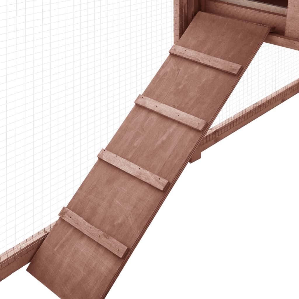 Clapier d'extérieur avec piste 250 x 192 x 105 cm moka et blanc bois de sapin 02_0000597 - Helloshop26